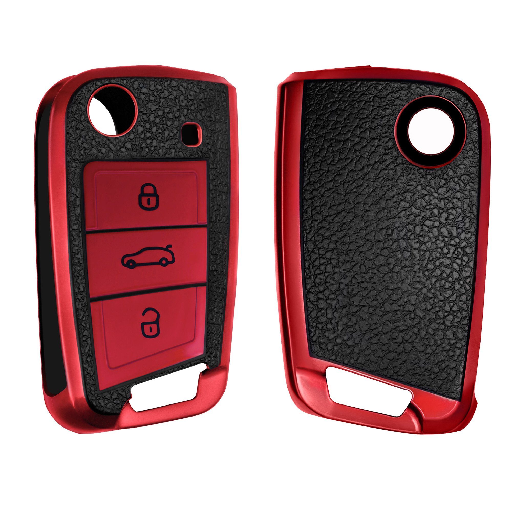 7 MK7, Schutzhülle Autoschlüssel kwmobile Schlüsseltasche Cover Rot TPU Schlüsselhülle für Golf VW Hülle