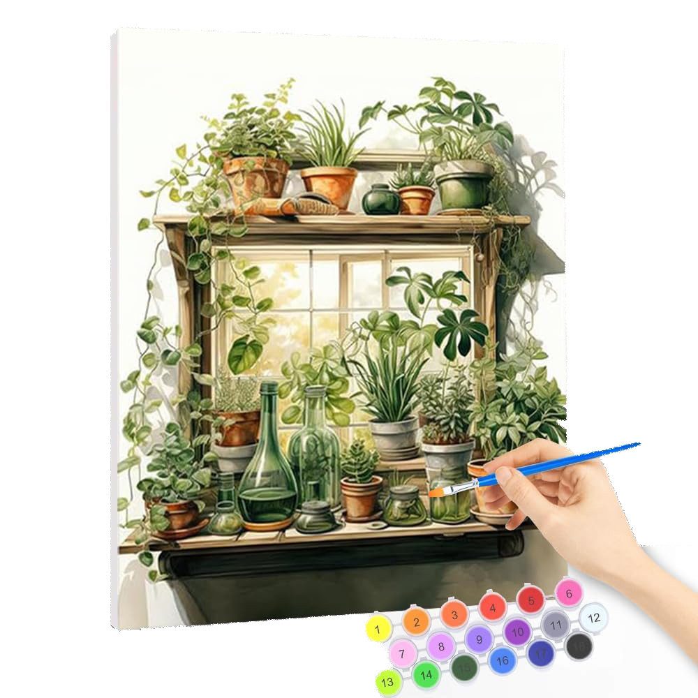 CLTYQ Malen nach Zahlen Malen nach Zahlen für Erwachsene – DIY Ölgemälde-Set,40 x 50 cm, mit Handbemalung, inklusive 3 Pinseln und Acrylfarben,Geschenk