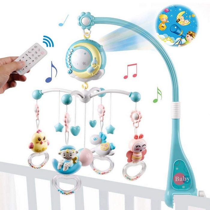 Babybettwäsche Baby Mobile für Kinderbett Krippe mit Licht Musik Projektor Decome