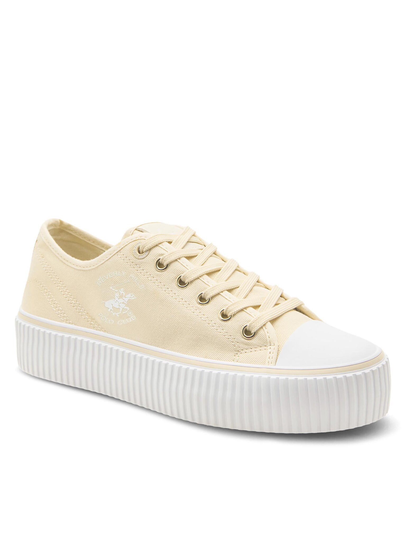 Beverly Hills Polo Club Sneakers aus Stoff Damen W-BHPC027M Écru Sneaker