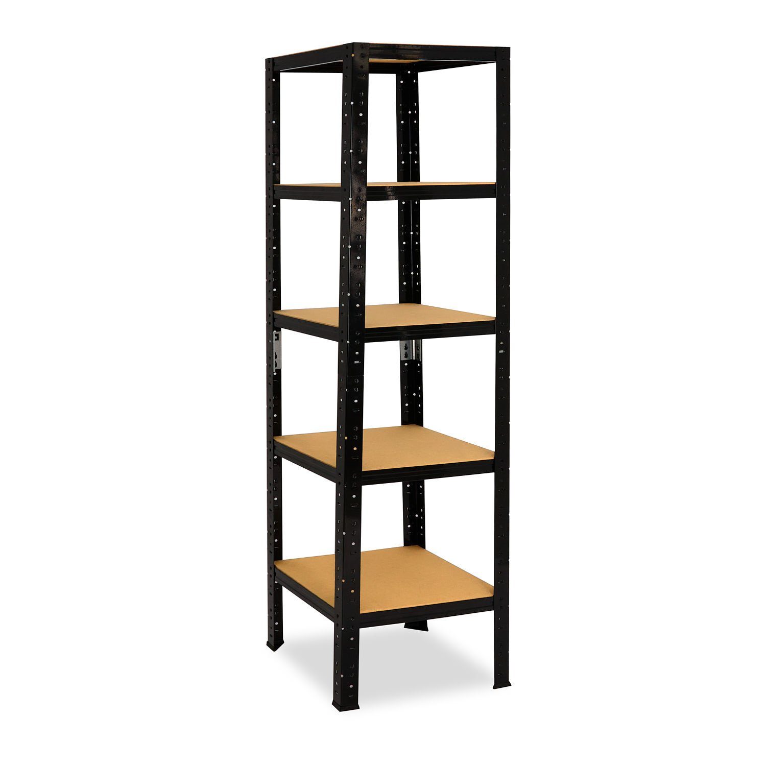 shelfplaza Schwerlastregal BLACK, 180x23x23cm, Metallregal schwarz mit 5 Böden je 175kg Tragkraft, Steckregal als Lagerregal, Büroregal & Lastenregal, Regal Metall schwarz