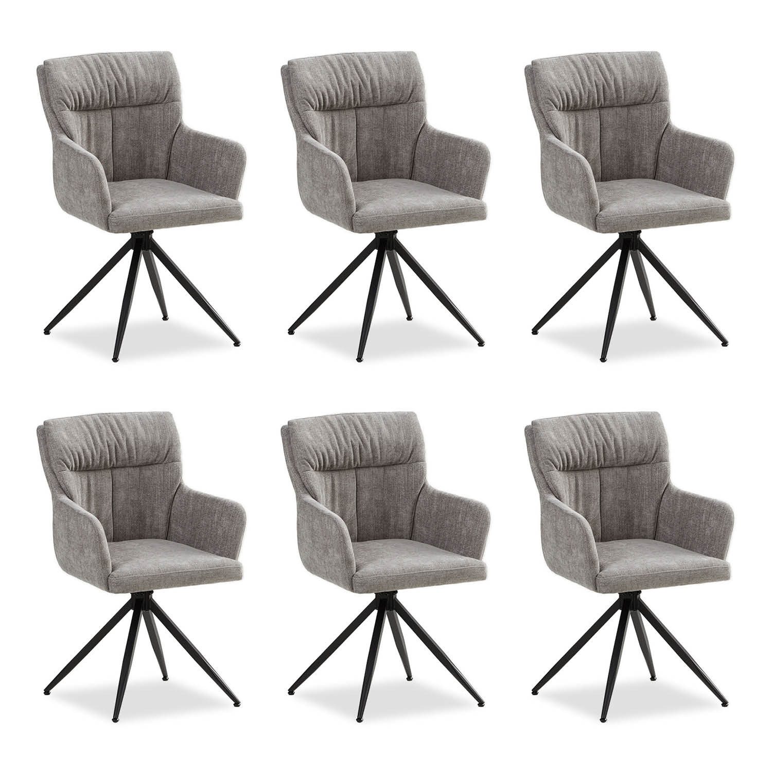 Homestyle4u 2er Set Polsterstühle Drehbar in Grau 2847 günstig online kaufen