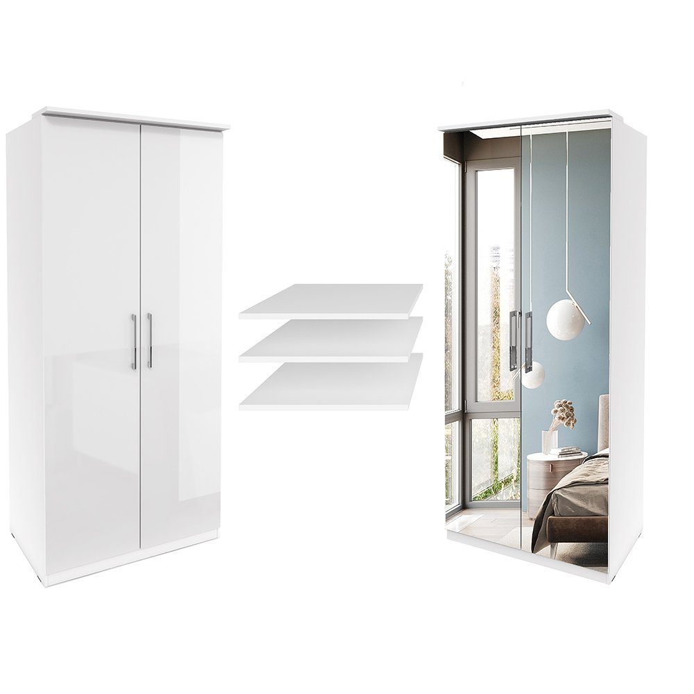 Lomadox Kleiderschrank OLMO-83 Einlegeboden Set 3-tlg. für Kleiderschrank weiß 87x2x56 cm