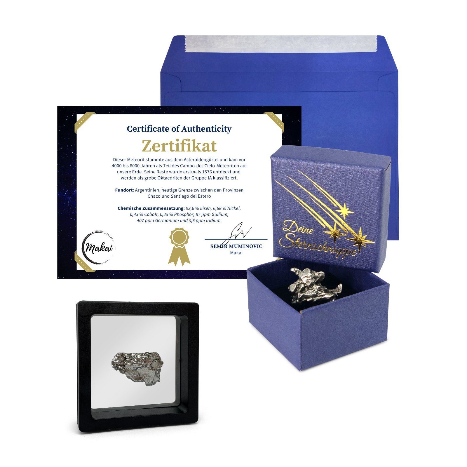 Makai Edelstein Eisenmeteorit Sternschnuppe echter Meteorit, ca. 15g