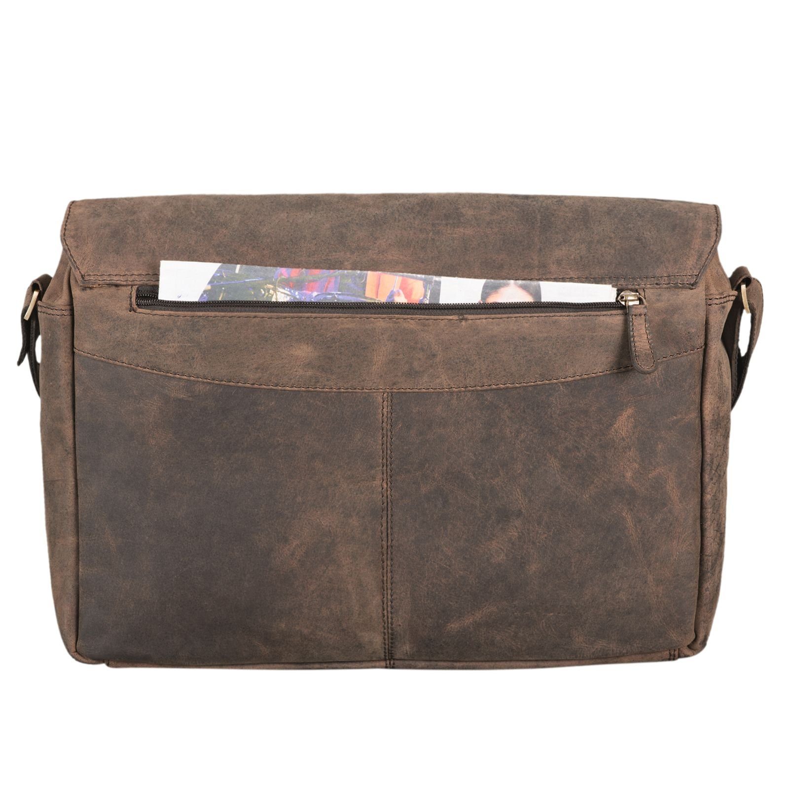 STILORD Laptoptasche "Merlin" Vintage Leder Umhängetasche