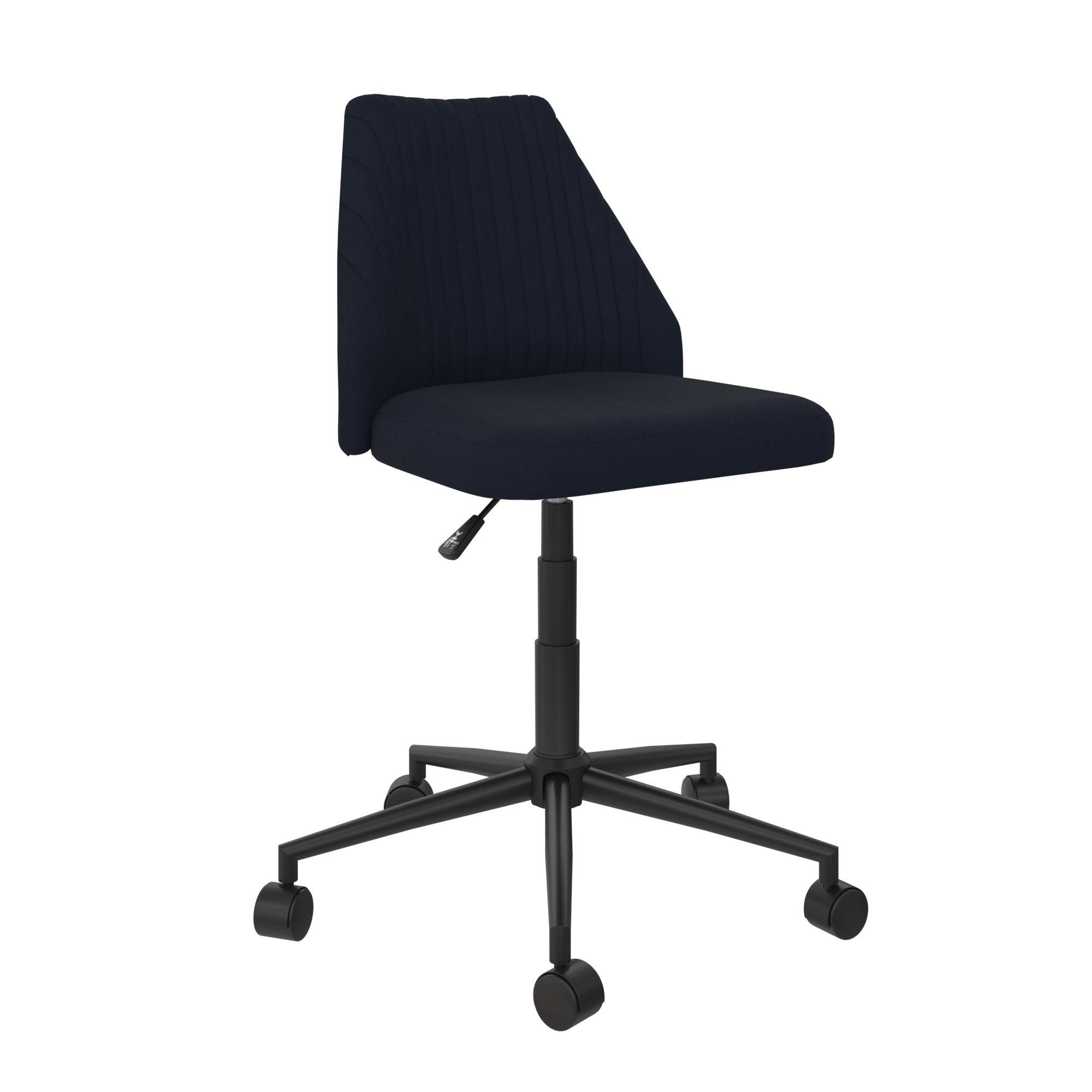 42-51 aus cm Bezug Leinenstoff, blau Brittany, Metallgestell, Sitzhöhe Schreibtischstuhl ca. loft24