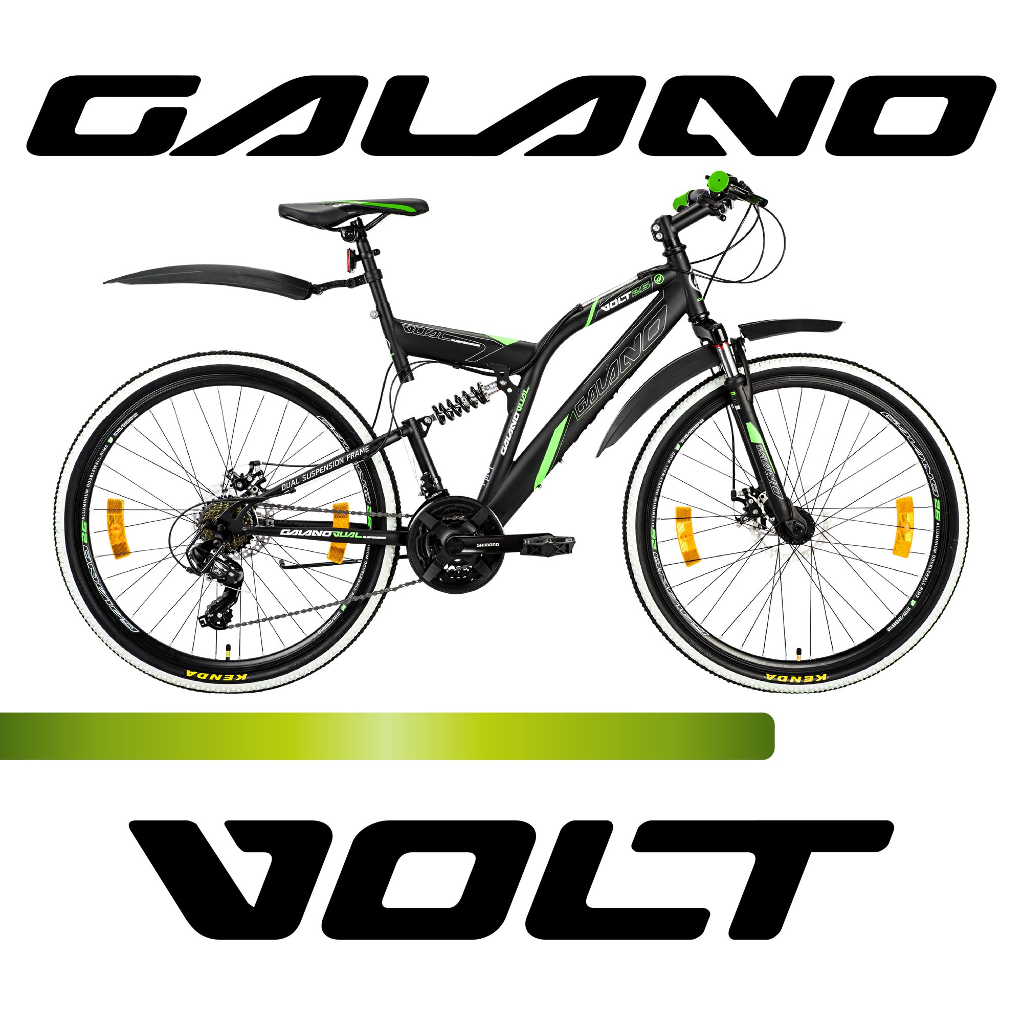 Galano Mountainbike Volt DS, 21 Gang, Kettenschaltung, 26 Zoll Jugendfahrrad MTB Fully ab 160 cm für Mädchen und Jungen