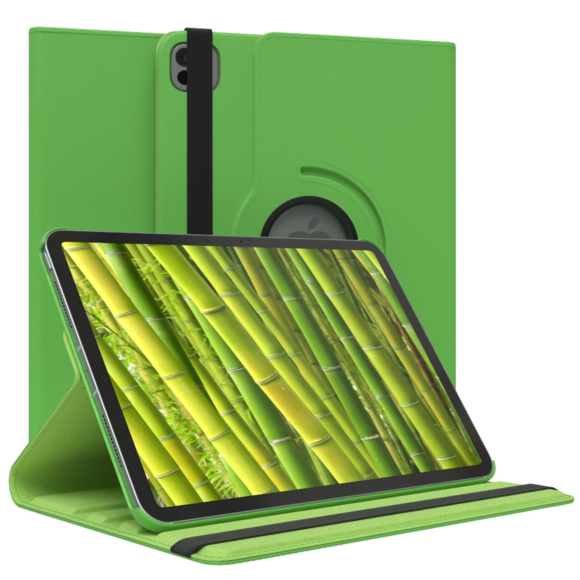 EAZY CASE Tablet-Hülle Rotation Case für Apple iPad Pro 11 Rotationcase, Tabletcover Case Hardcover Flipcover zum Aufstellen Klapp-Case Grün
