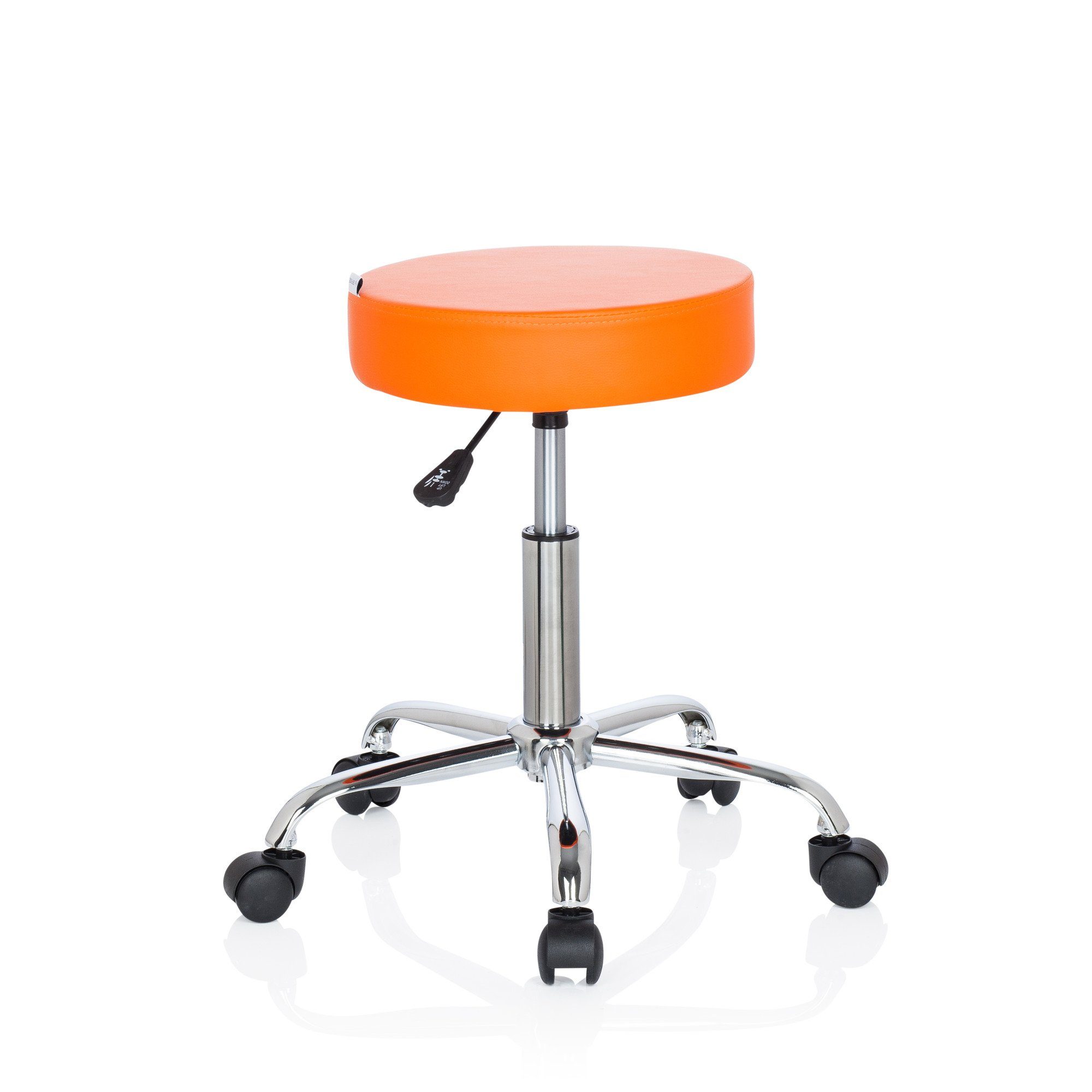 Orange hjh Kunstleder drehbar Drehhocker ohne OFFICE Armlehnen, II Arbeitshocker OPERATOR