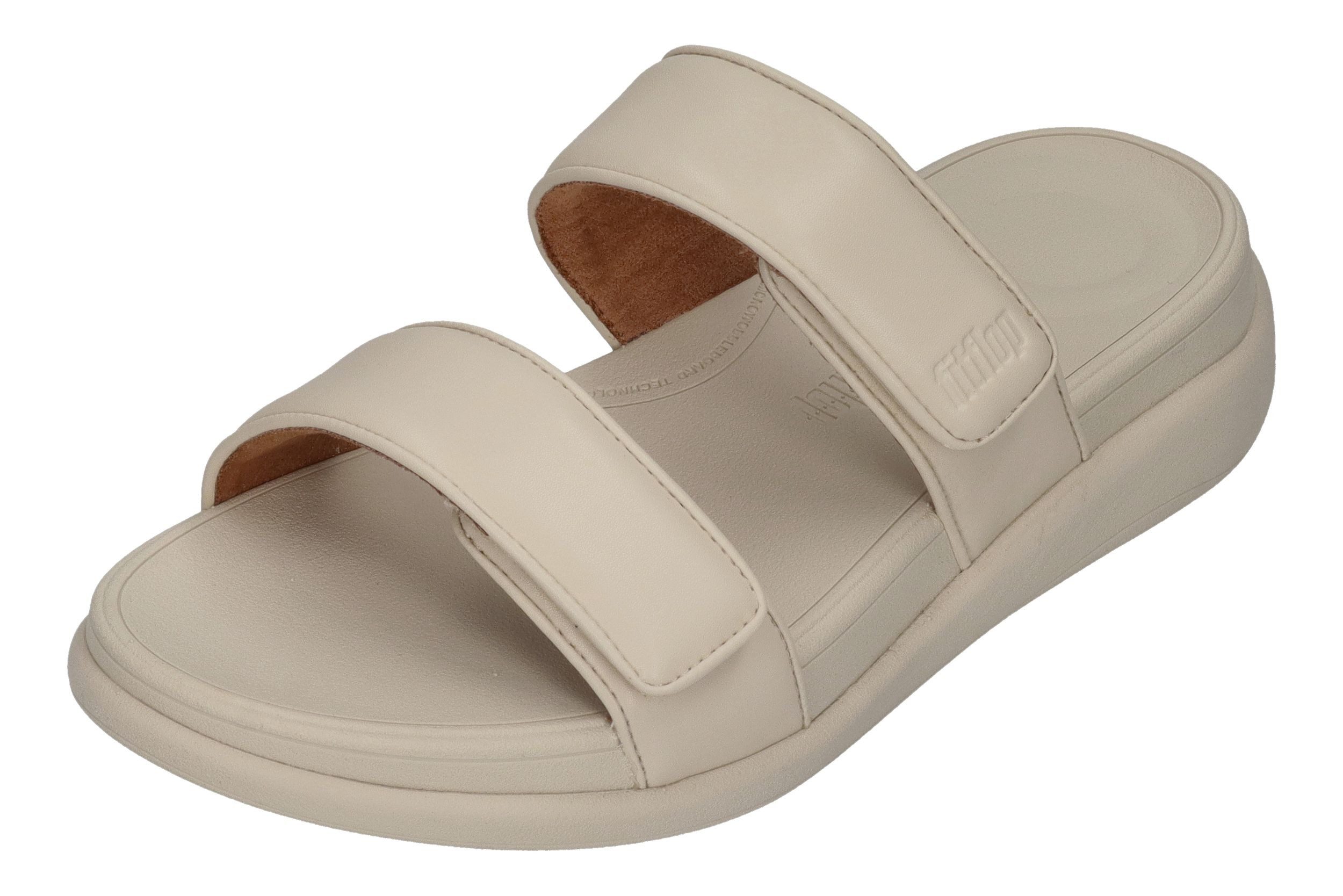 Fitflop F-MODE GO ADJUSTABLE TWO-BAR BUCKLE SLIDES Pantolette Paris Beige günstig online kaufen