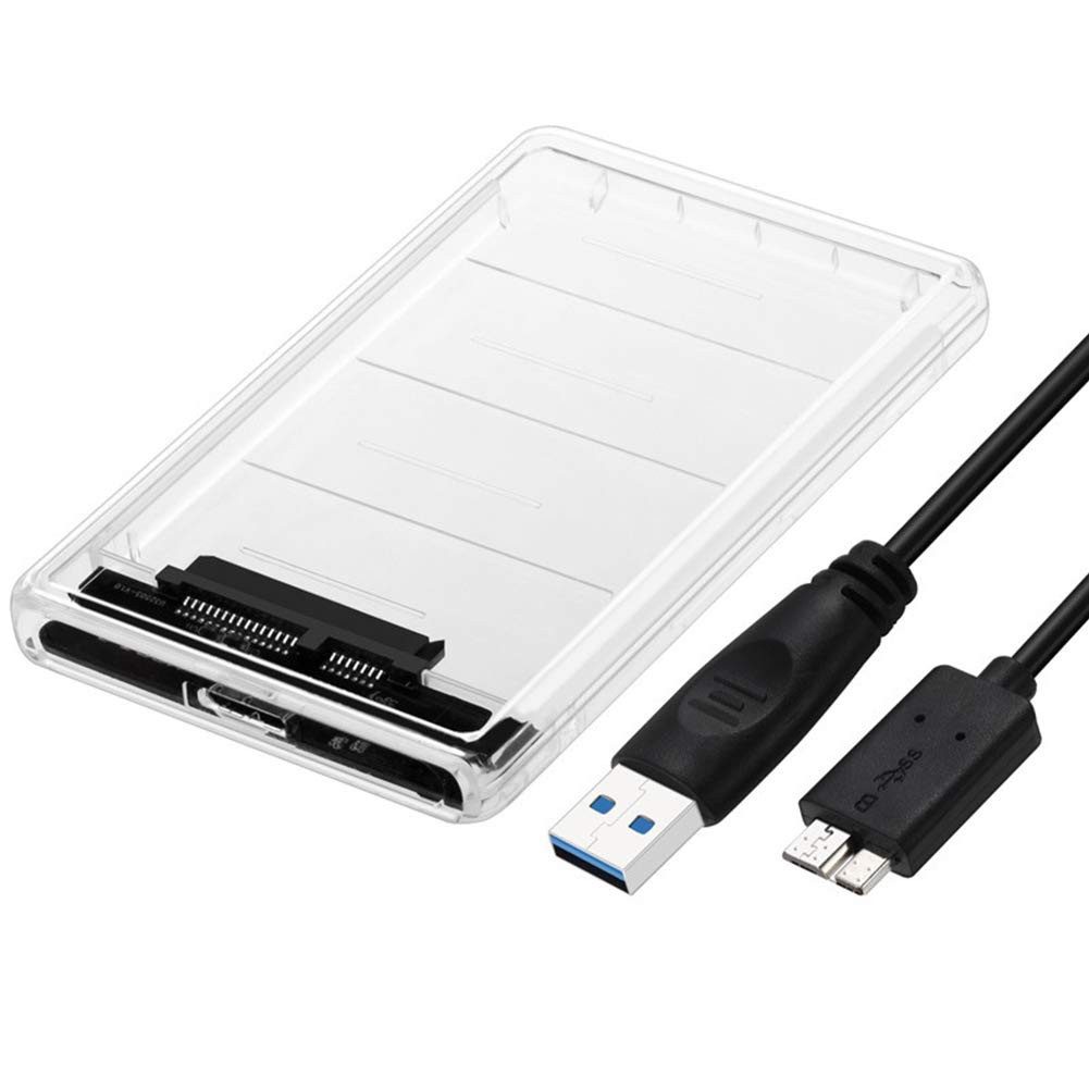Cbei Festplatten-Gehäuse Festplattengehäuse 2.5 Zoll USB 3.0, (für SATA I/II/III HDD SSD, 1 St., Unterstützt 2TB große Speicherkapazität), 7mm 9.5mm Höhe, Unterstützt UASP, Kein Werkzeug erforderlich