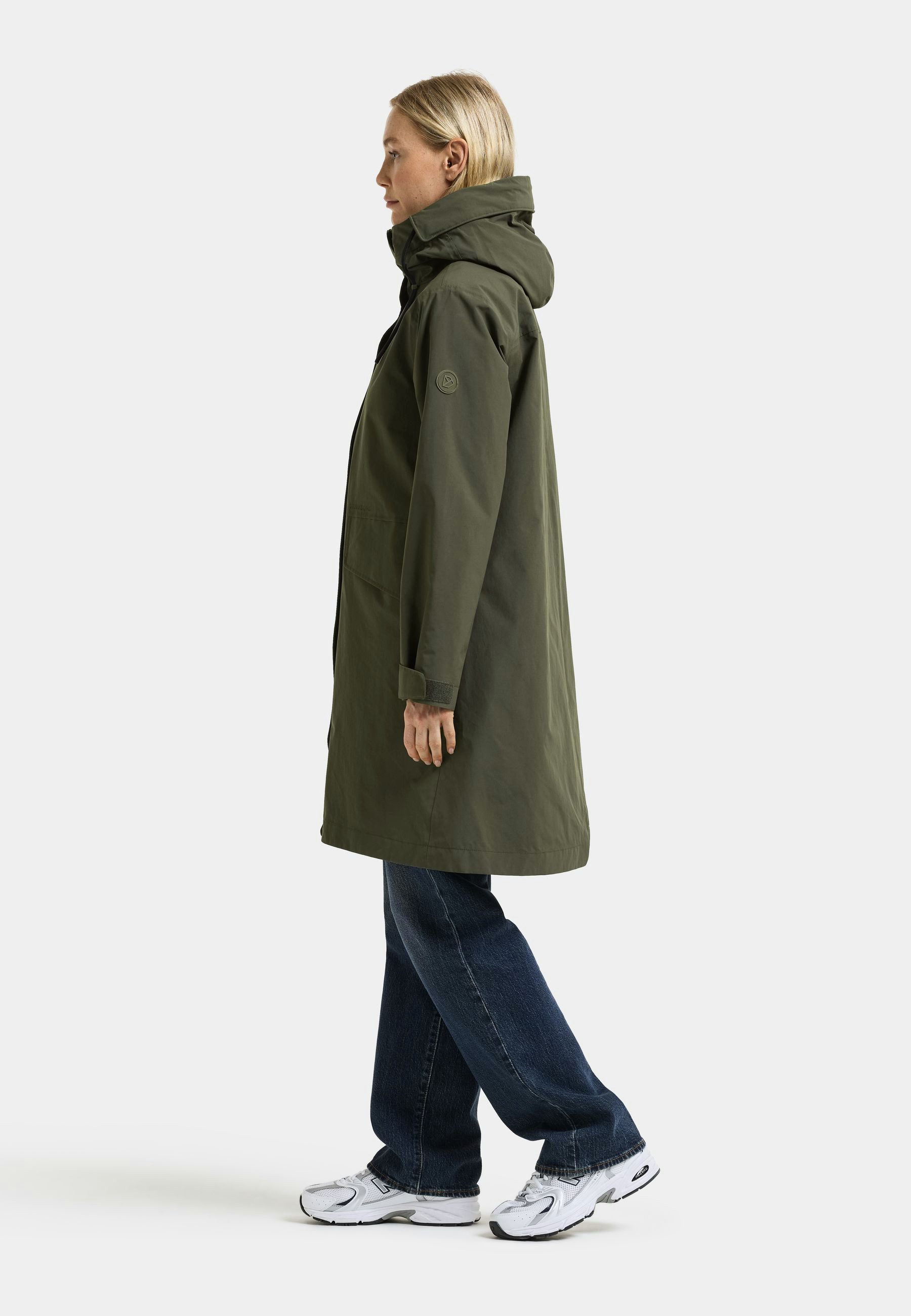 Didriksons Parka Damen Übergangsjacke Mantel Wasserdicht NEA mit Kapuze mit Taschen – Bild 3 von 5