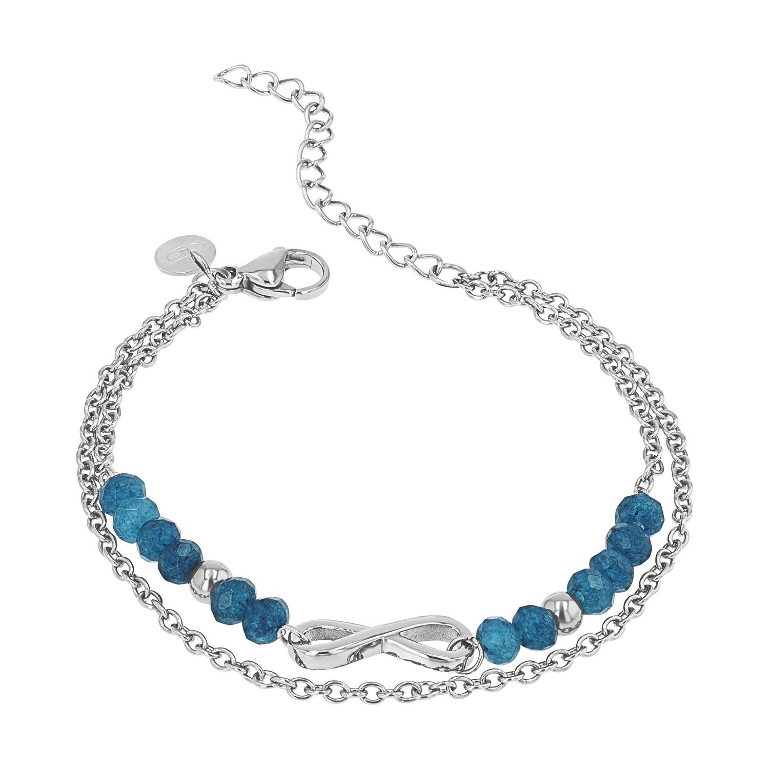 TOM TAILOR Armband Schmuck Geschenk Edelstahl Infinity Unendlichkeitsschleife, mit Glassteine