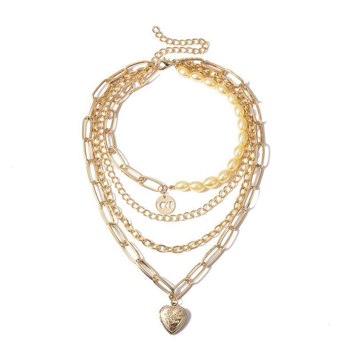 Ketten-Set Kette Damen Layerkette Halskette Damenkette