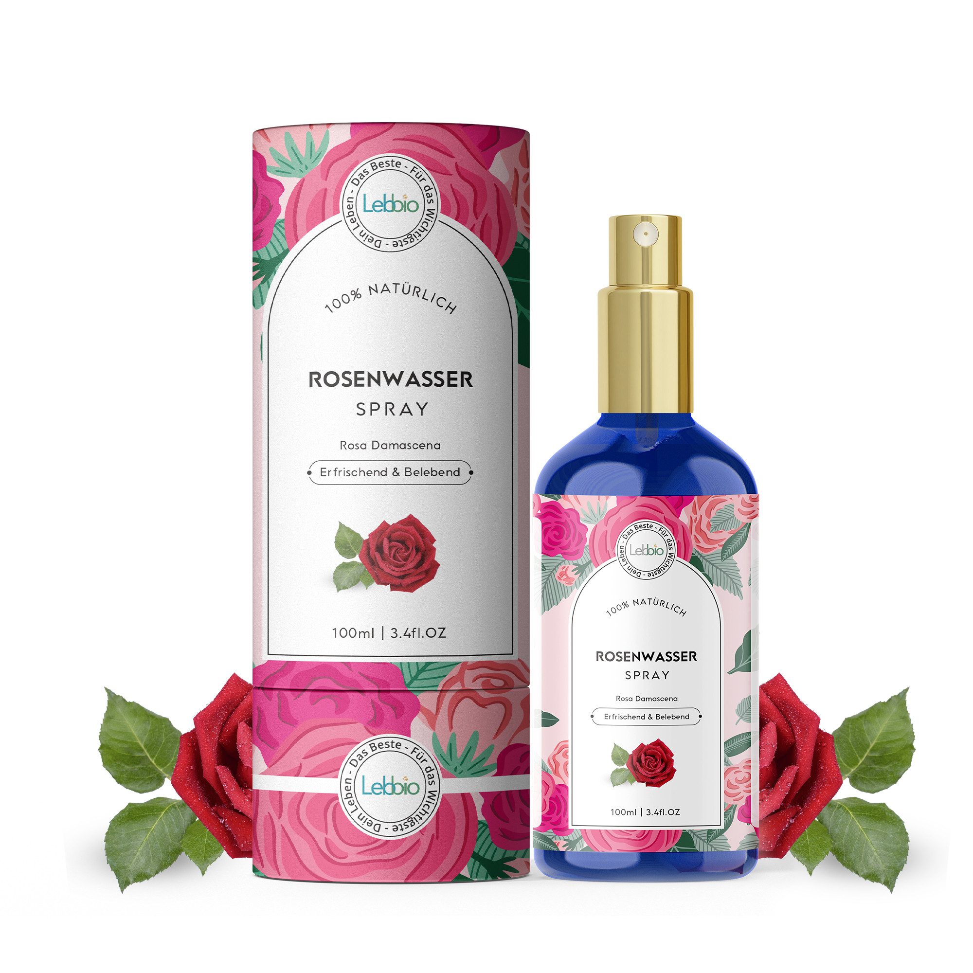 Körperöl Rosenwasser Spray – 100% natürliches Rosa Damascena
