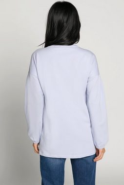 Gina Laura Sweatshirt Sweatshirt Ärmelfalten V-Ausschnitt Langarm