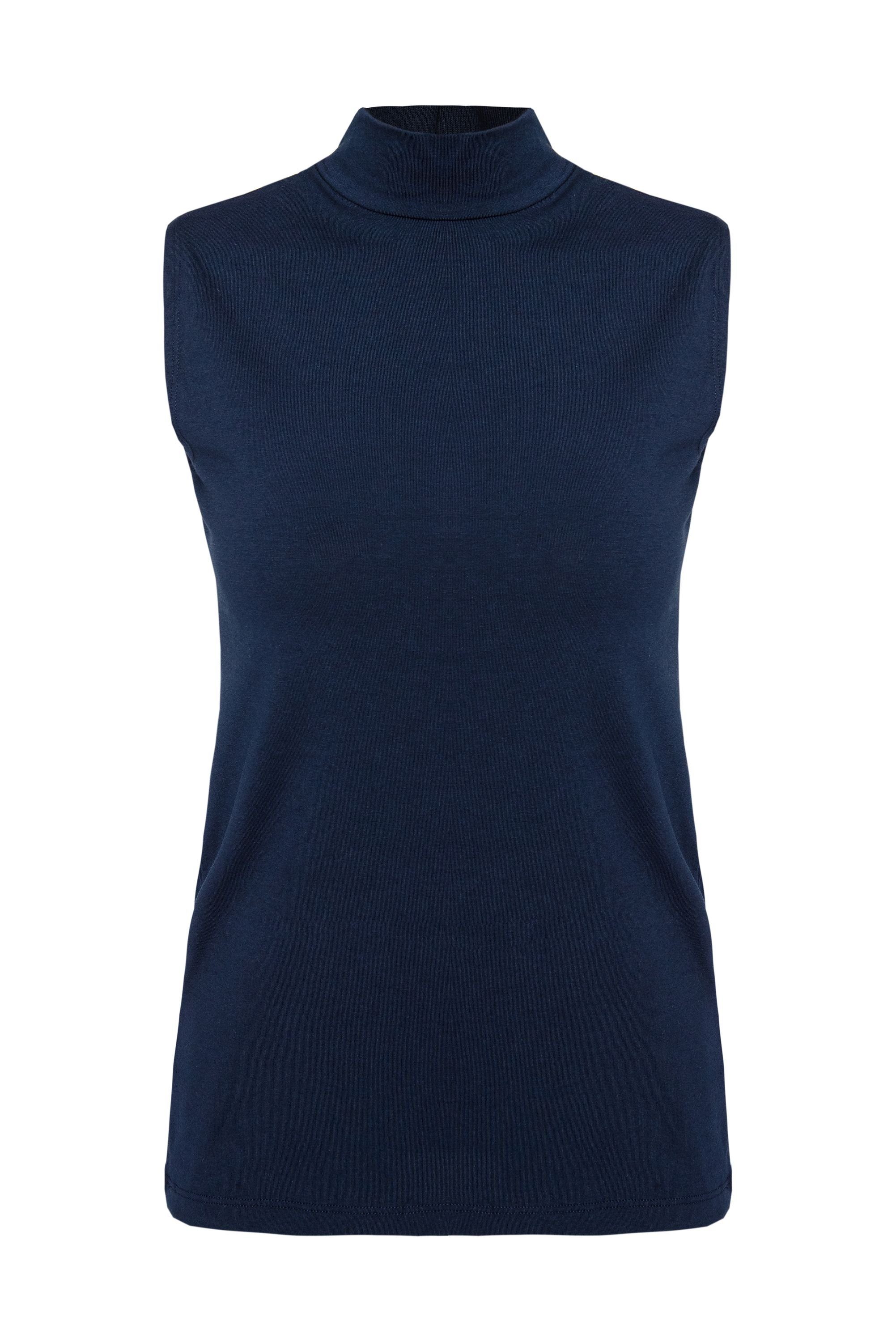Evoni T-Shirt Basic Shirt ärmellos Halbkragen günstig online kaufen