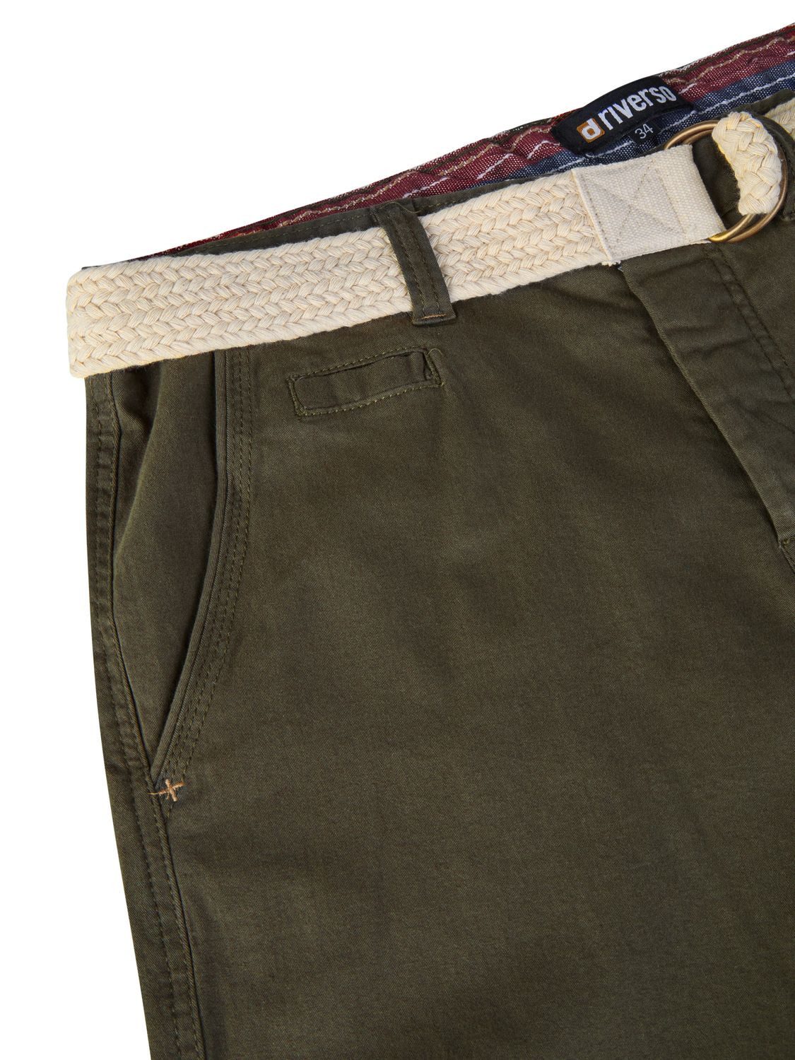 riverso Chinoshorts Herren Shorts RIVHenry Regular Fit Bermudashorts mit Gürtel