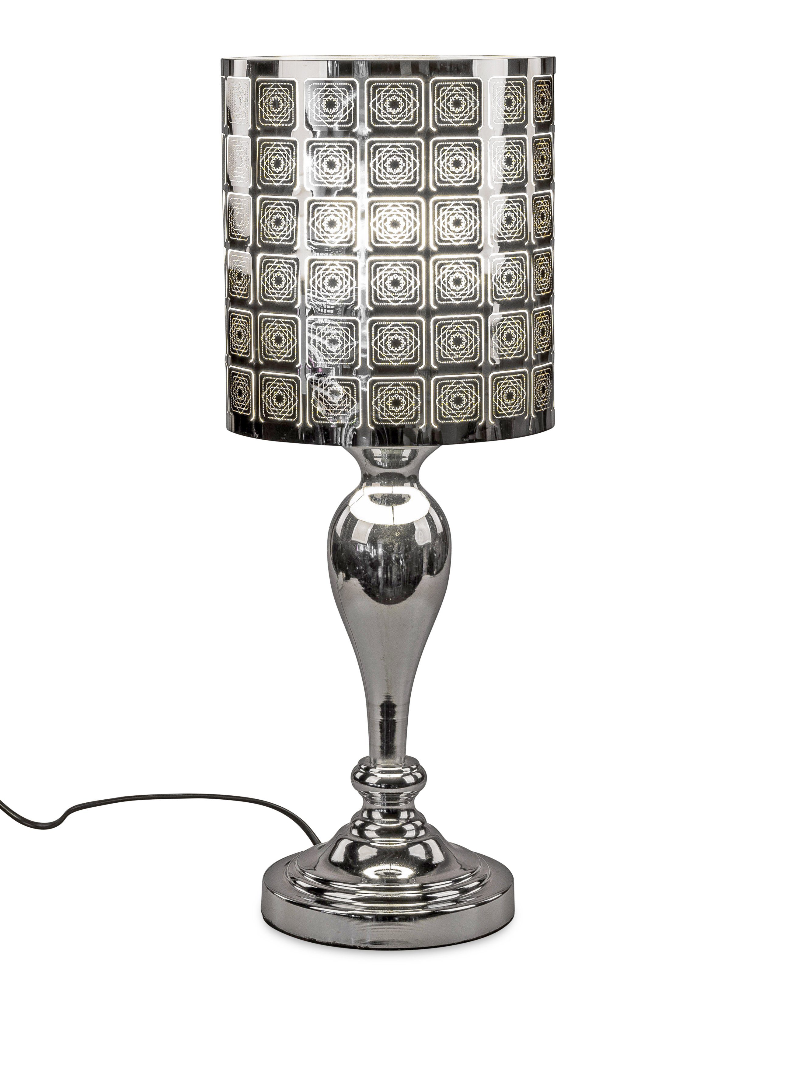 formano Schreibtischlampe Lampe auf Fuß H: 52 cm x D: 20 cm mit Touch und Karomotiv, wechselbar, Dekolampe