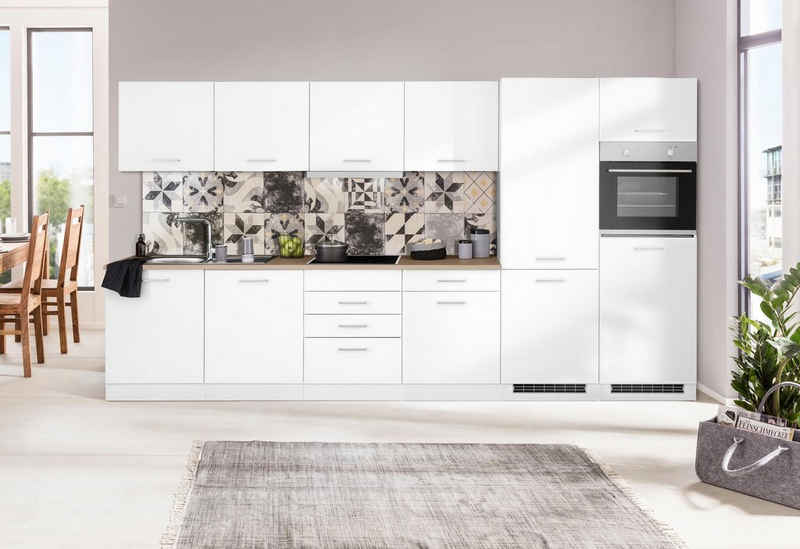 HELD MÖBEL Küchenzeile Visby, mit E-Geräten, Breite 360 cm inkl. Kühl/Gefrierkombination