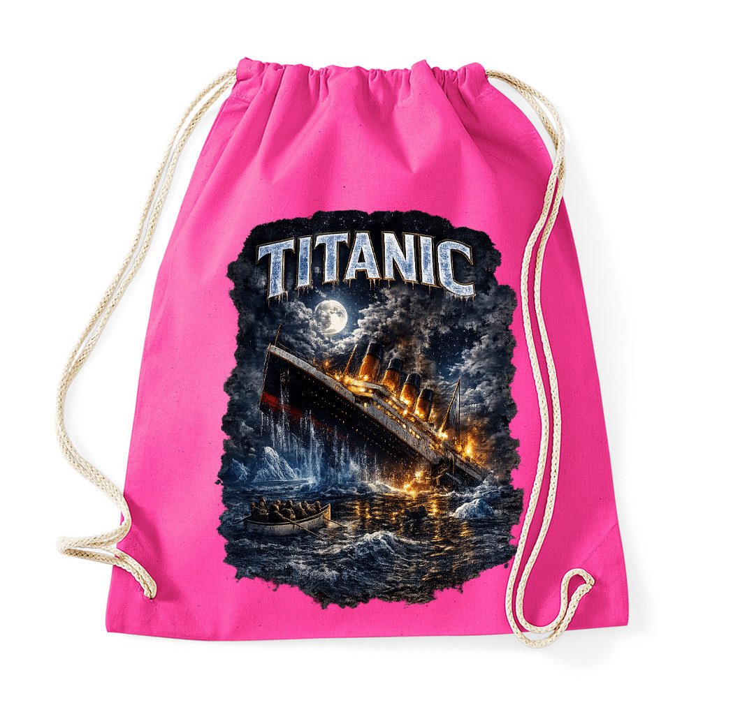 Blondie & Brownie Turnbeutel Titanic Beutel Retro Ozean Turnbeutel Film Sport Freizeit Tasche (Turnbeutel, Einzelartikel), Titanic Moon wave Ocean Gym bag Style