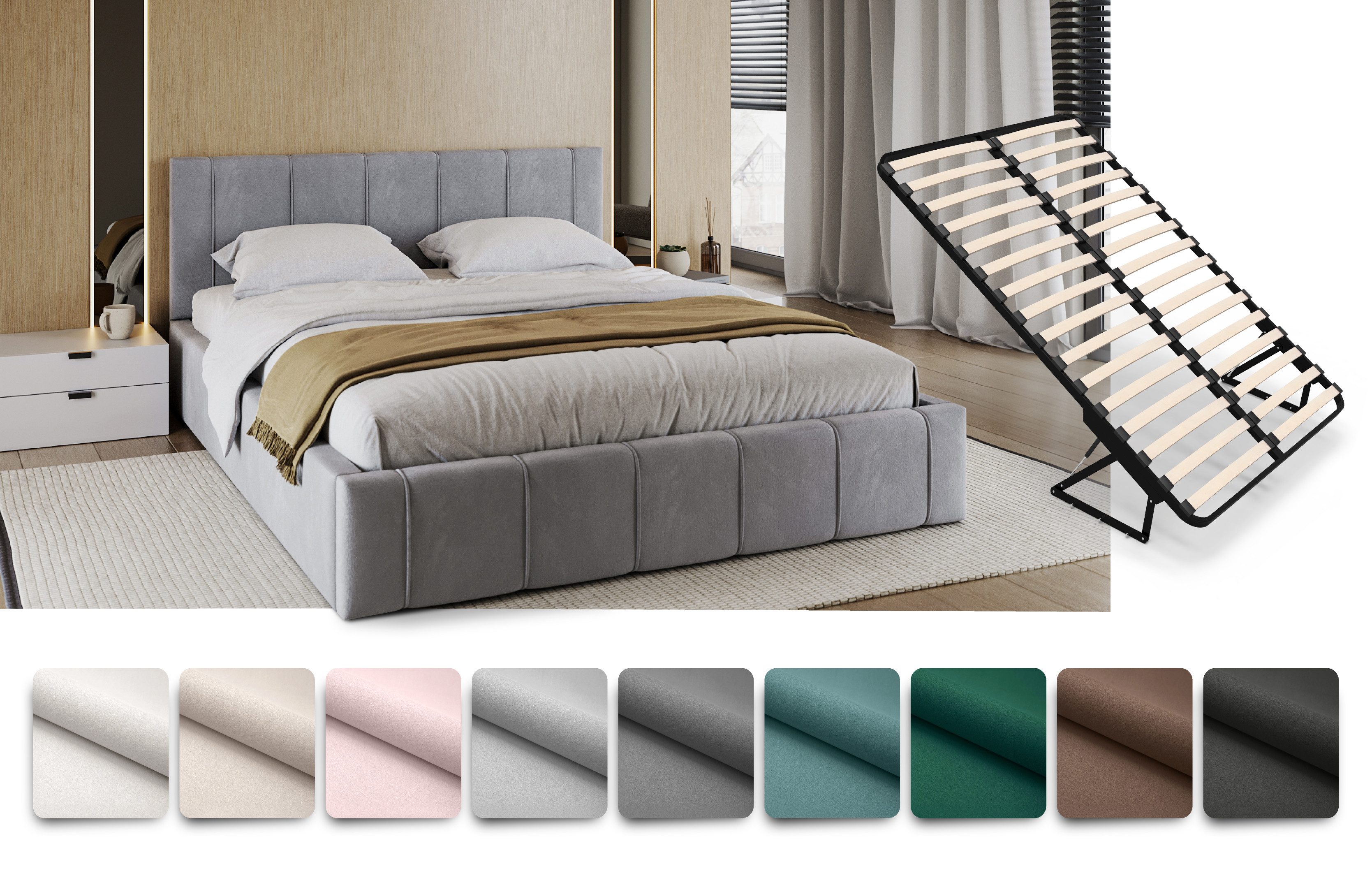 FDM Polsterbett FLORIDA Bettgestell 90x200, 120x200, günstig online kaufen