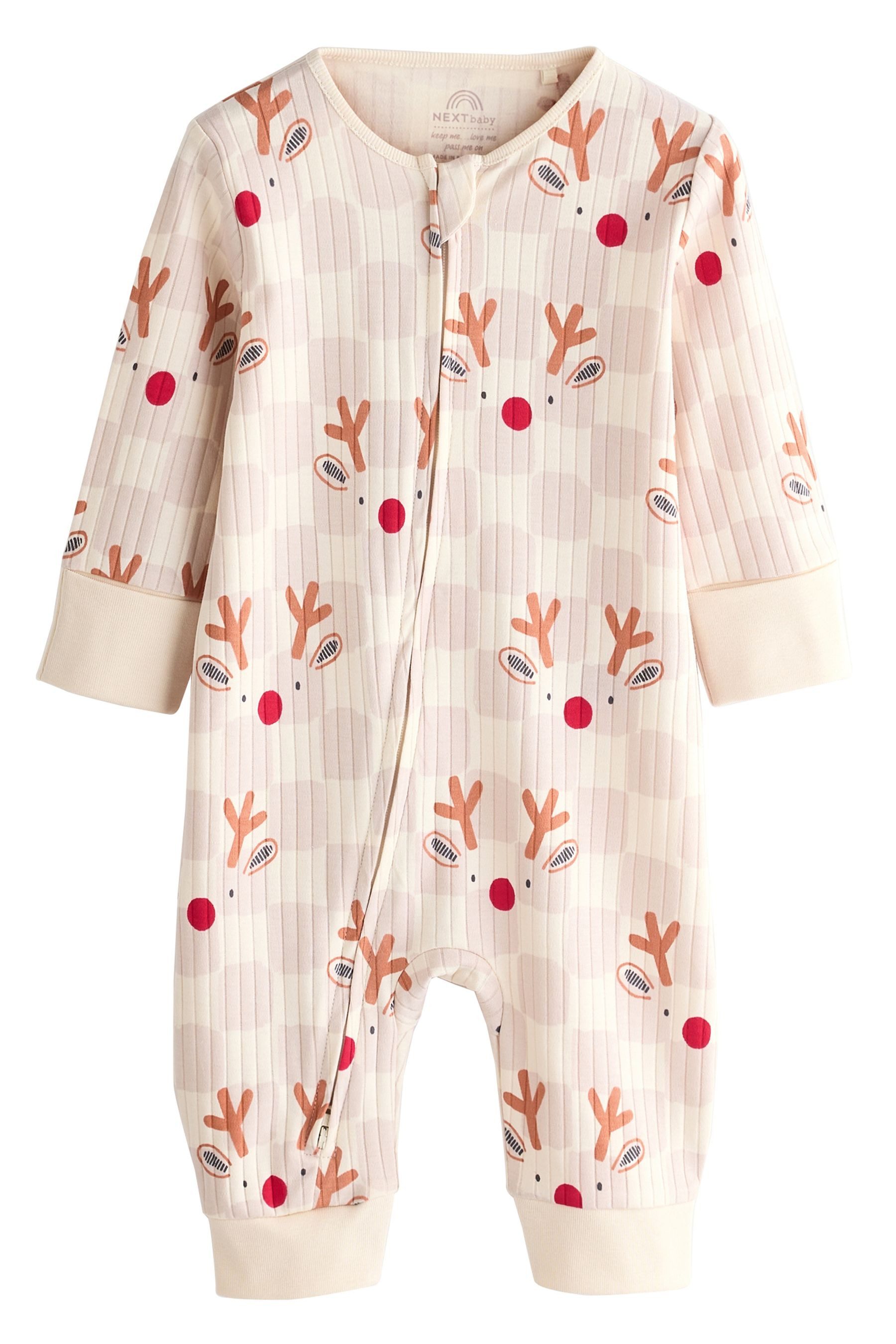 Schlafoverall Baby Schlafanzug mit Weihnachtsprint, Rentier