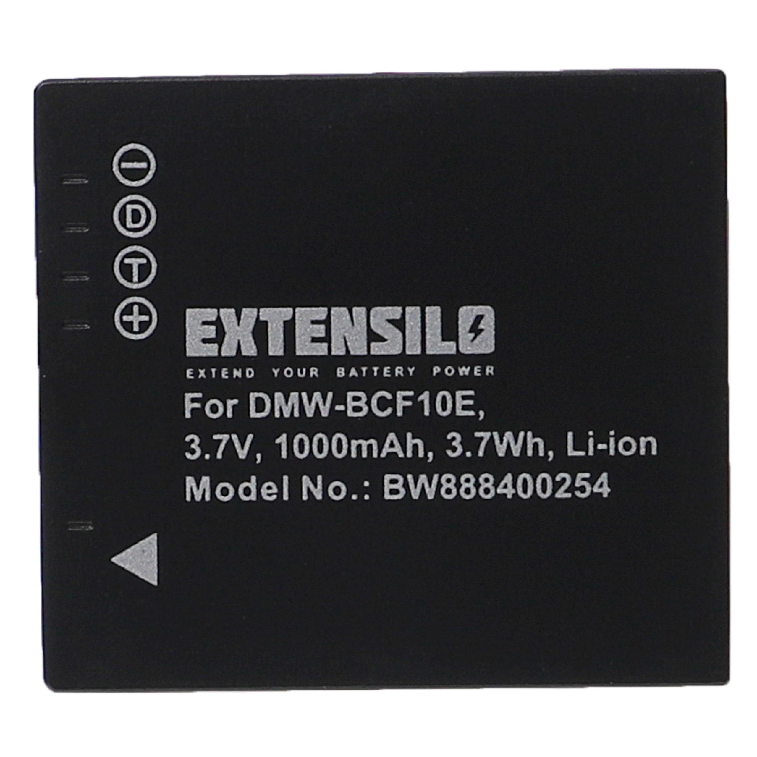 Extensilo Ersatz für Panasonic DMW-BCF10PP für Kamera-Akku Li-Ion 1000 mAh (3,7 V)