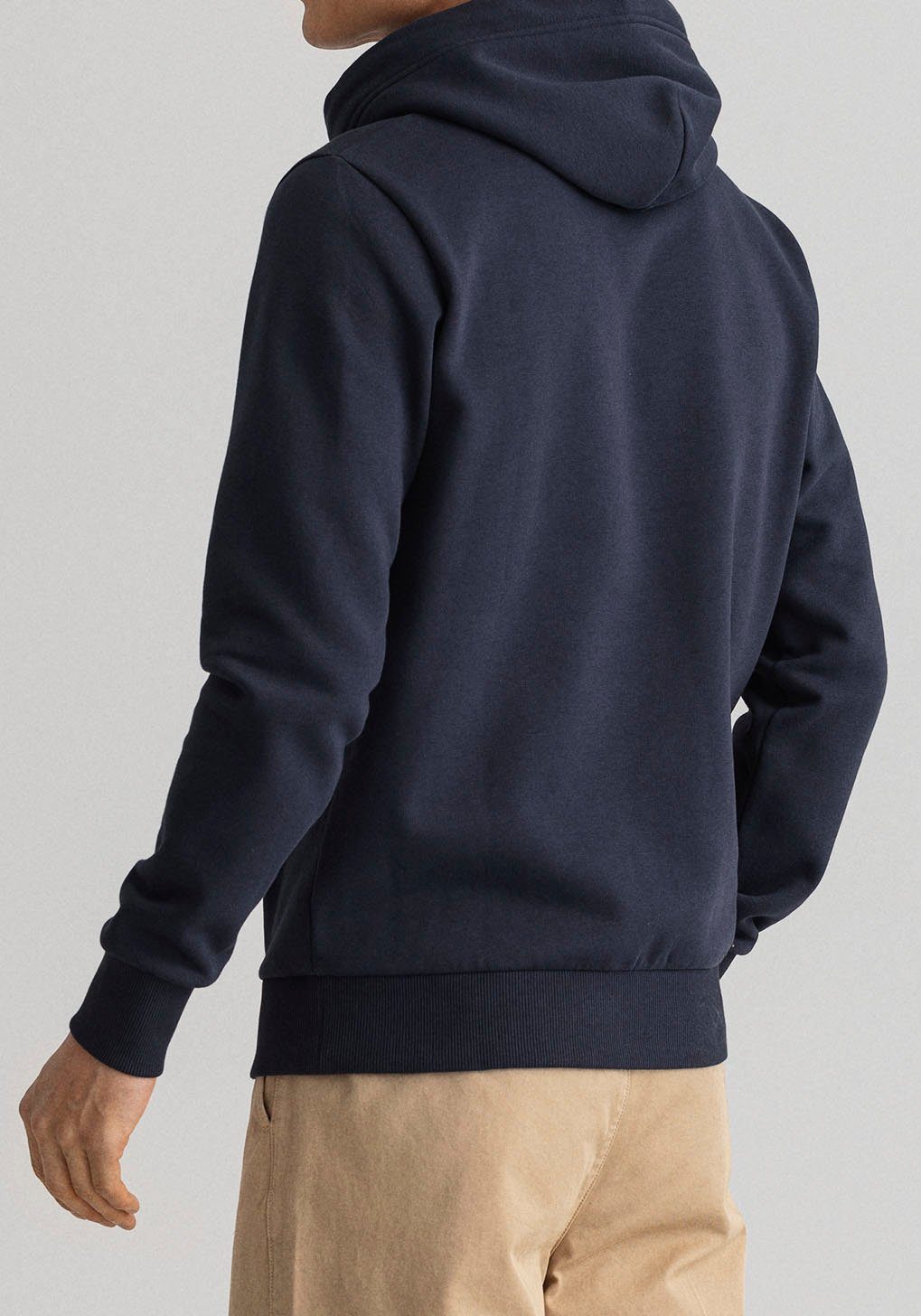 mit SHIELD Ärmel Kapuzensweatshirt TONAL Bündchen ARCHIVE an Saum blue evening und Gant