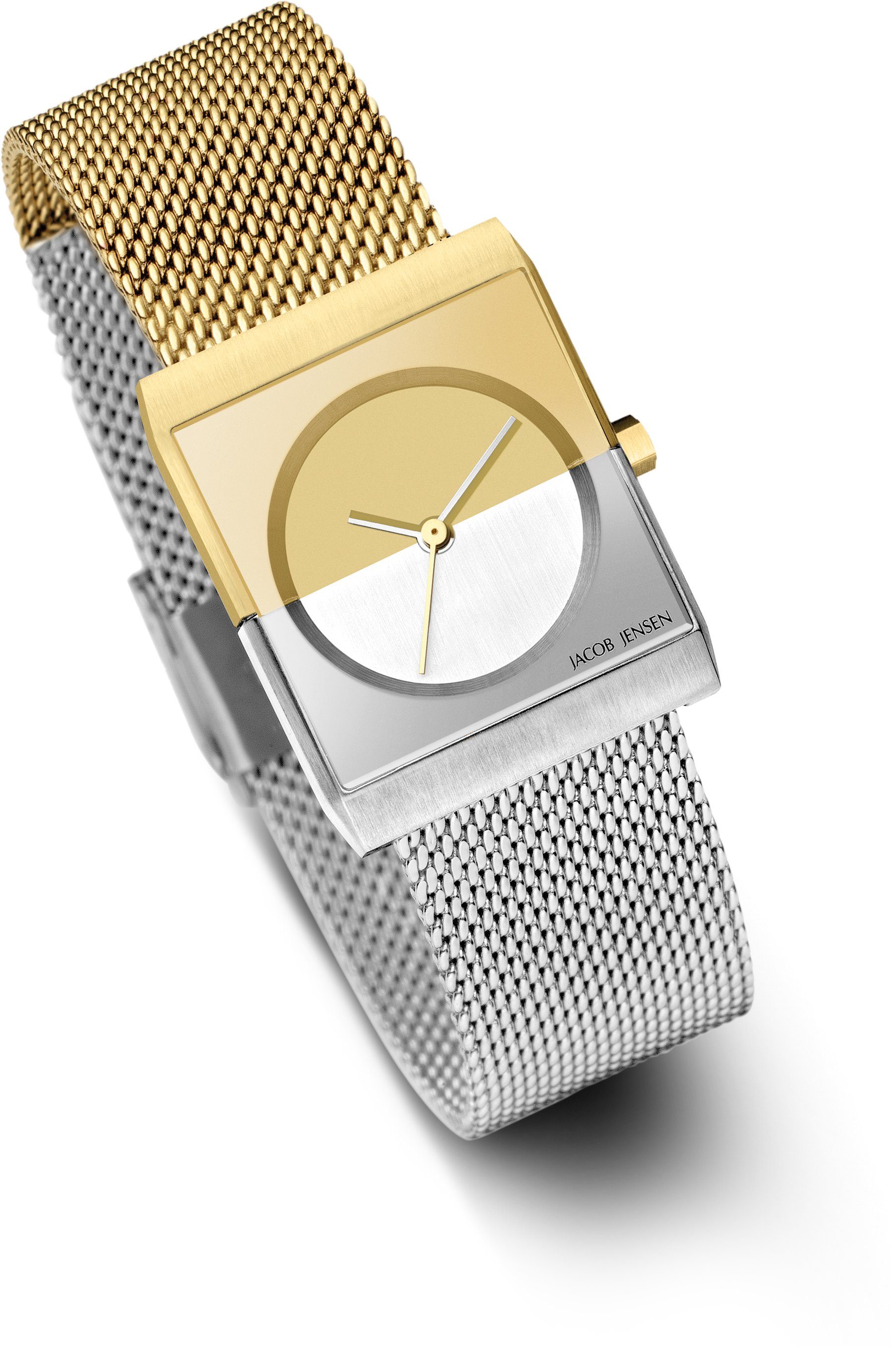 Jacob Jensen Quarzuhr Damenuhr Design Edelstahl Kautschukband NEW LINE ⌀24mm, farbig geteiltes Zifferblatt