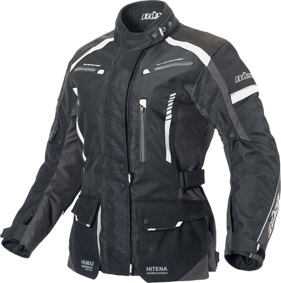 Büse Motorradjacke Torino II Damen Motorrad Textiljacke Rückenprotektor enthalten,herausnehmbares Innenfutter,wasserdicht