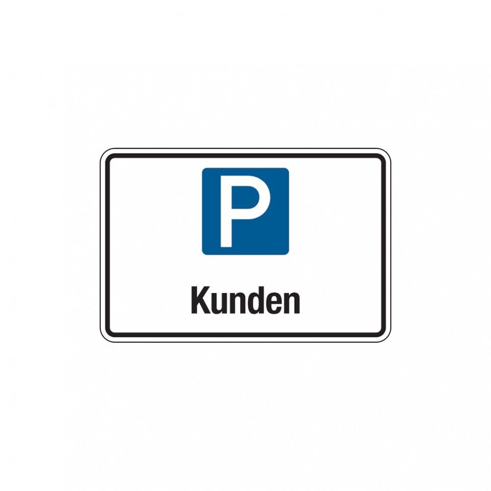 Dreifke Verkehrsschild Parkplatzschild, Kunden, 200x300mm, Aluverbund,  Aluverbund 1 Stk.