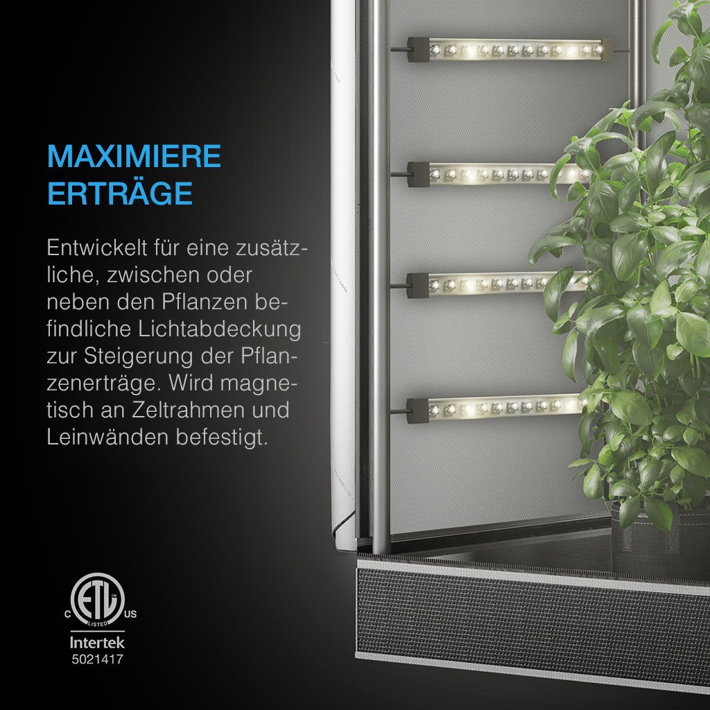 AC INFINITY Pflanzenlampe AC Infinity IONBEAM S16 Vollspektrum LED Leiste 42W, LED fest integriert, Vollspektrum, 4x LED Leiste mit Samsung LM301H EVO