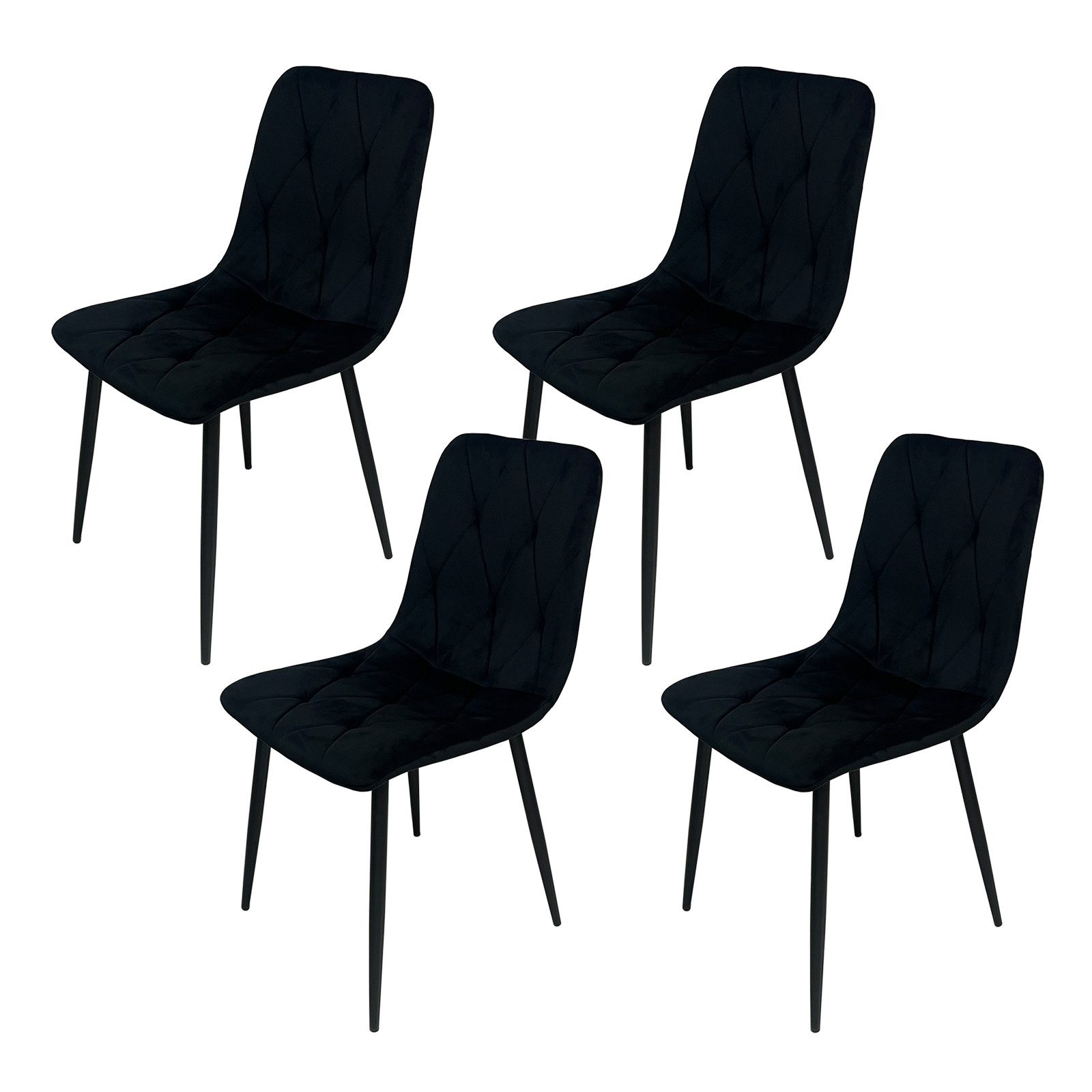 HTI-Living Esszimmerstuhl Stuhl Mesa Eco 4er-Set Velvet Schwarz (Set, 4 St) günstig online kaufen
