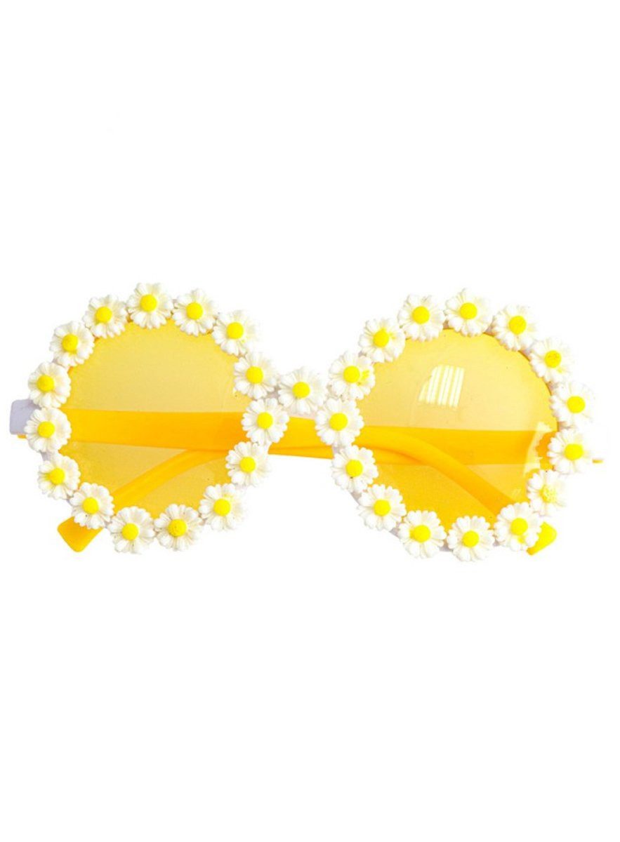 CHAKS Hippie-Kostüm Butterblümchen Brille, Blümerante Brille für Blumenkinder