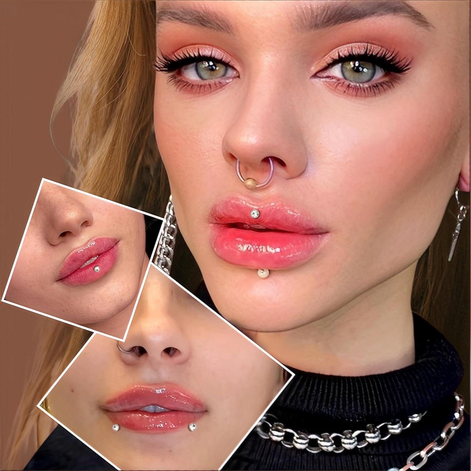 Chriscoco Piercing-Set 16G 12Pcs Helix Piercings Chirurgenstahl Nasen Tragus Lippen Piercings