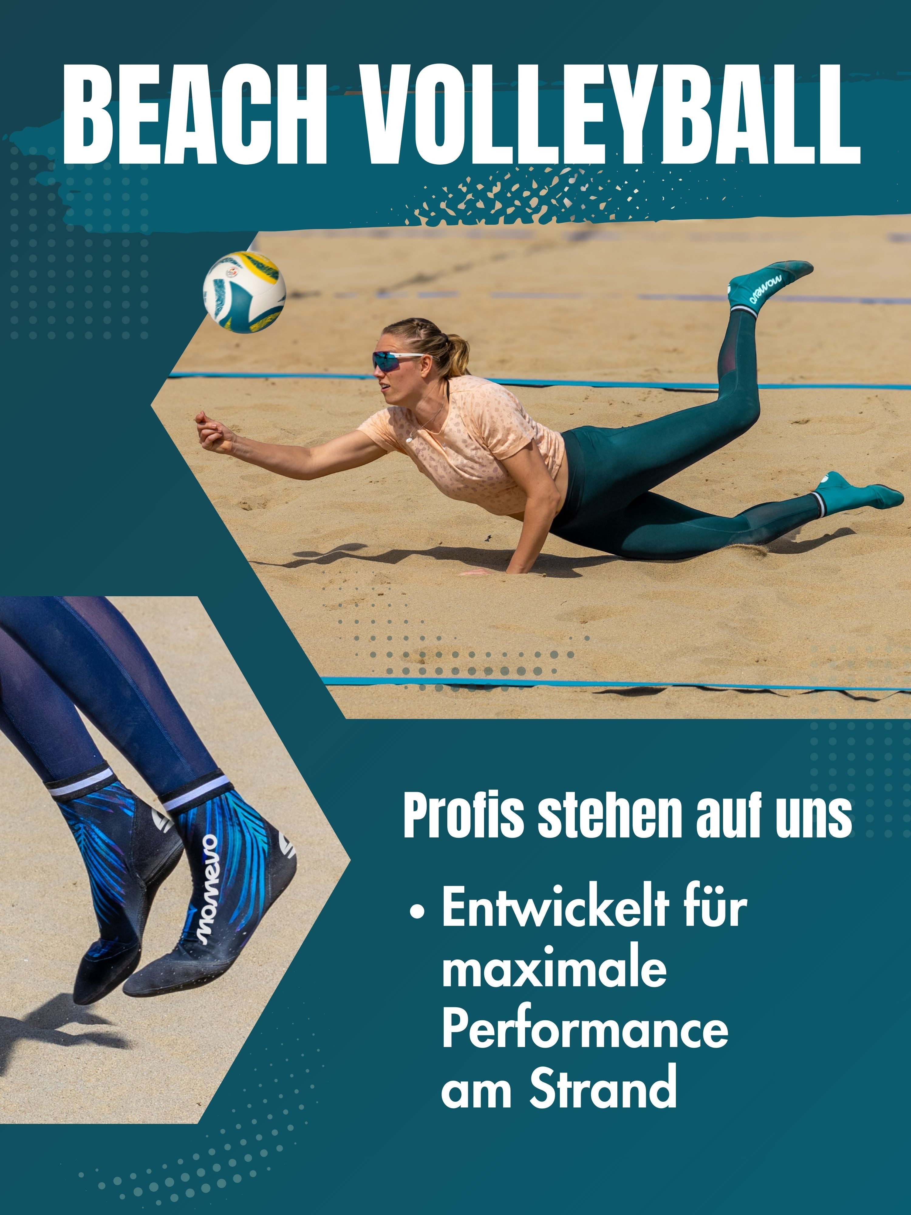 Momevo Neoprensocken Beachvolleyball Socken aus Neopren Schützende Beachsocken Herren Damen weich, leicht, robust