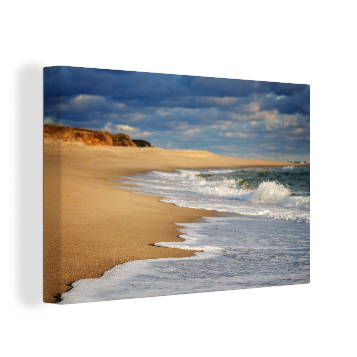 OneMillionCanvasses® Leinwandbild Wellen am Strand von Cape Cod National Seashore, (1 St), Wandbild Leinwandbilder, Aufhängefertig, Wanddeko, 30x20 cm