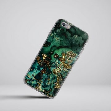 DeinDesign Handyhülle Marmor Glitzer Look Muster Cyan Glitter Marble Look, Apple iPhone 6s Silikon Hülle Bumper Case Handy Schutzhülle