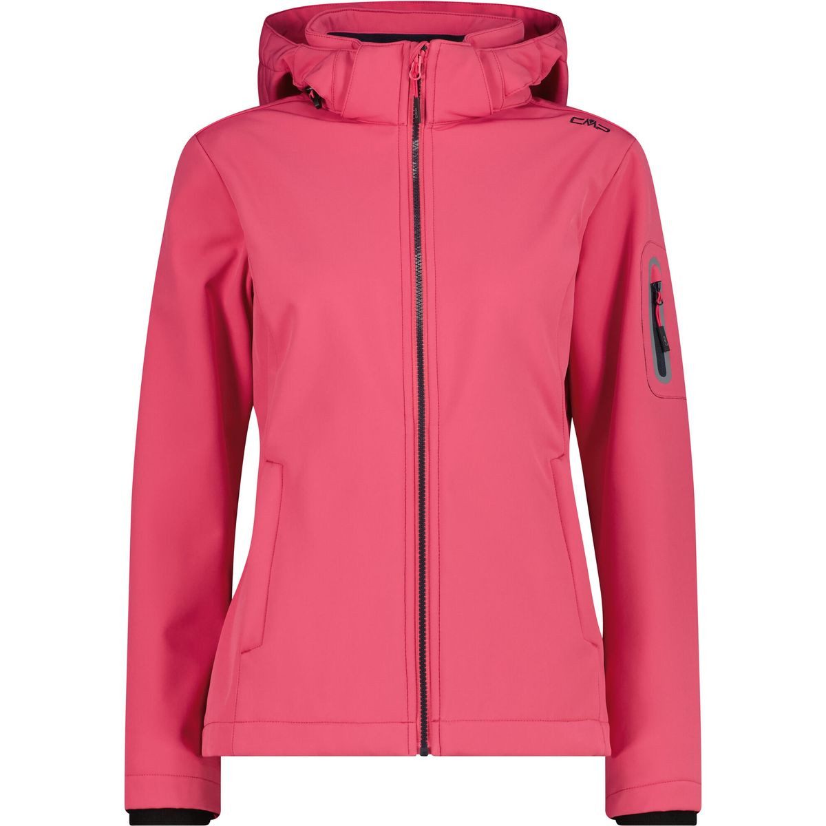 CMP Softshelljacke Woman Jacket Zip Hood Vielseitige Damenjacke mit abnehmbarer Kapuze, wasserdichtem Clima