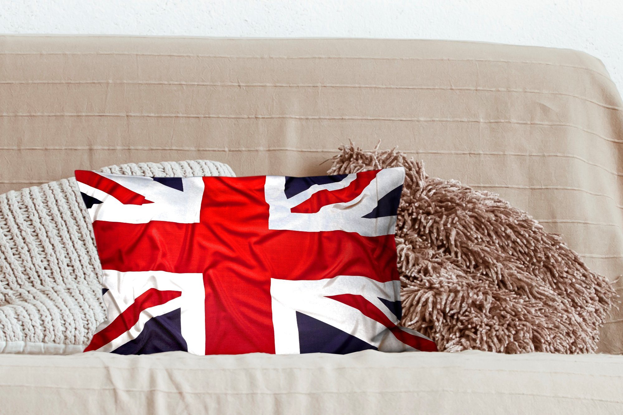 Füllung, Dekoration, Die Großbritanniens, Schlafzimmer Flagge Zierkissen, Dekokissen Wohzimmer MuchoWow Dekokissen mit