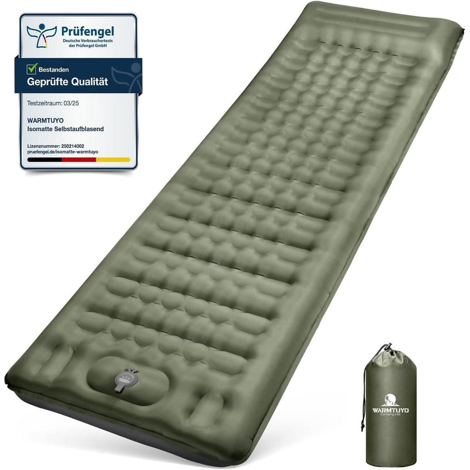 WARMTUYO Isomatte Isomatte Camping Selbstaufblasend 12cm Outdoor Luftmatratze