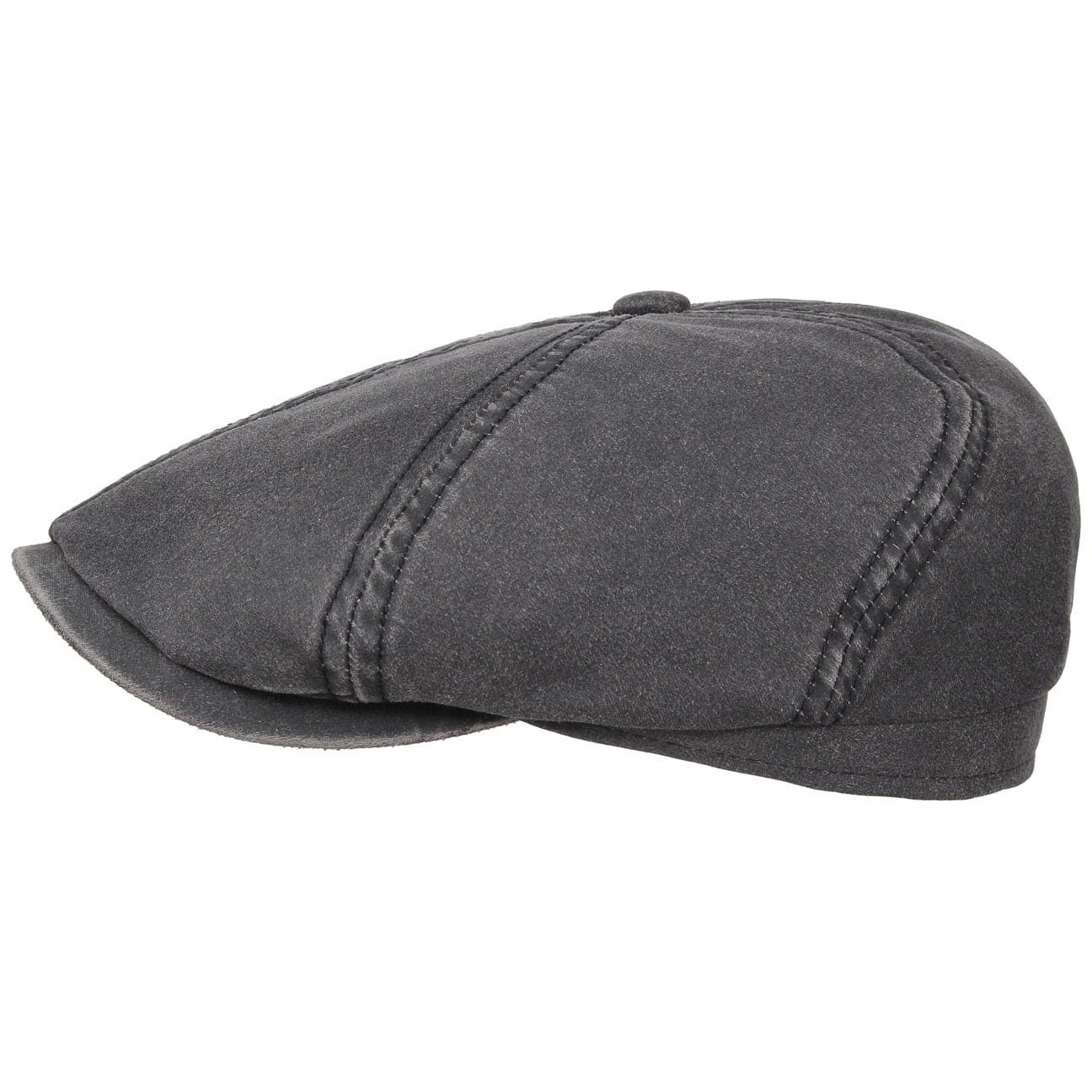 Stetson Flat Cap (1-St) Flatcap Schirm schwarz mit