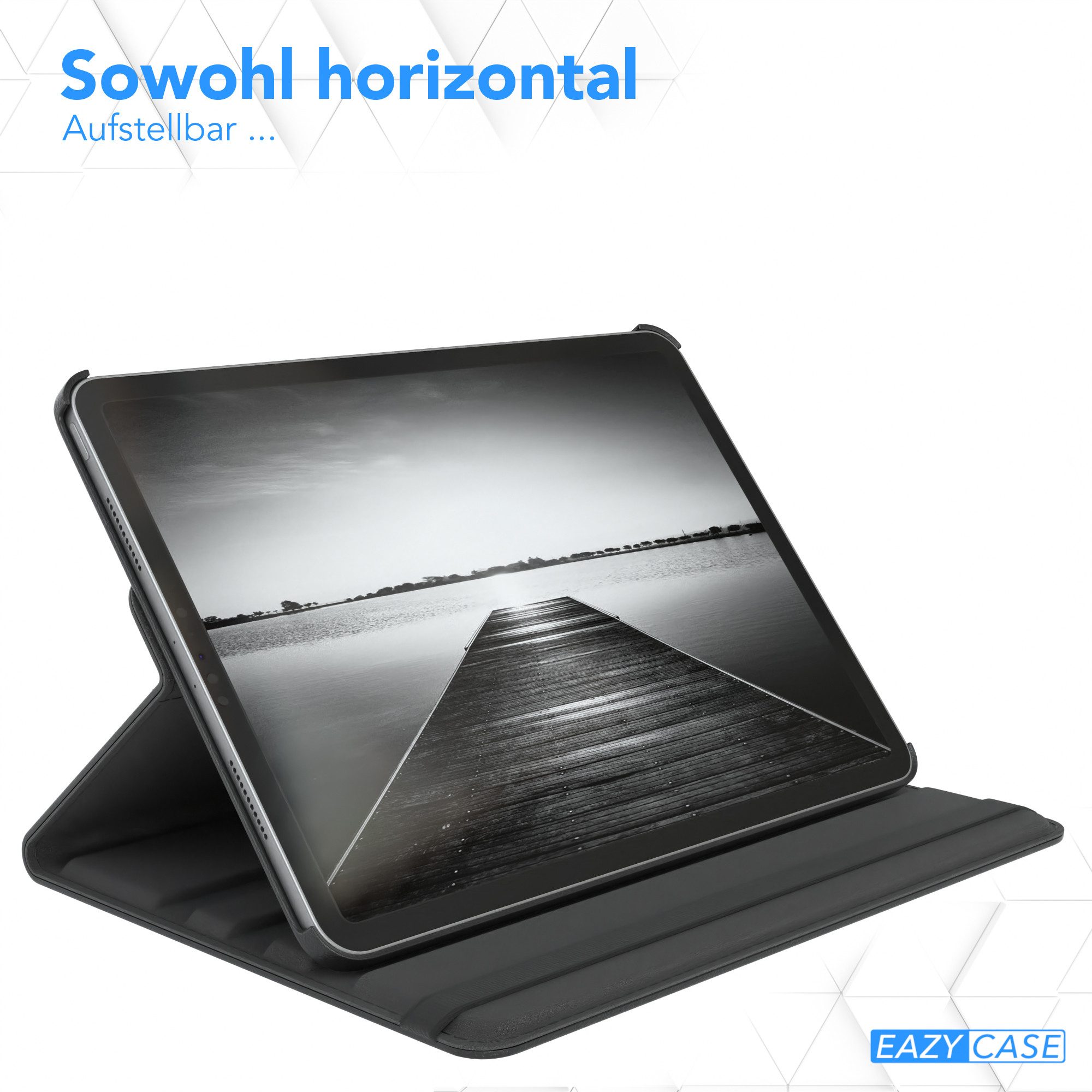 EAZY CASE Tablet-Hülle Rotation Case für iPad Pro 11" 1./2./3./4. Gen. 11 Zoll, Hülle 360° drehbar mit Standfunktion Etui Anti-Kratz Tasche Schwarz – Bild 4 von 5