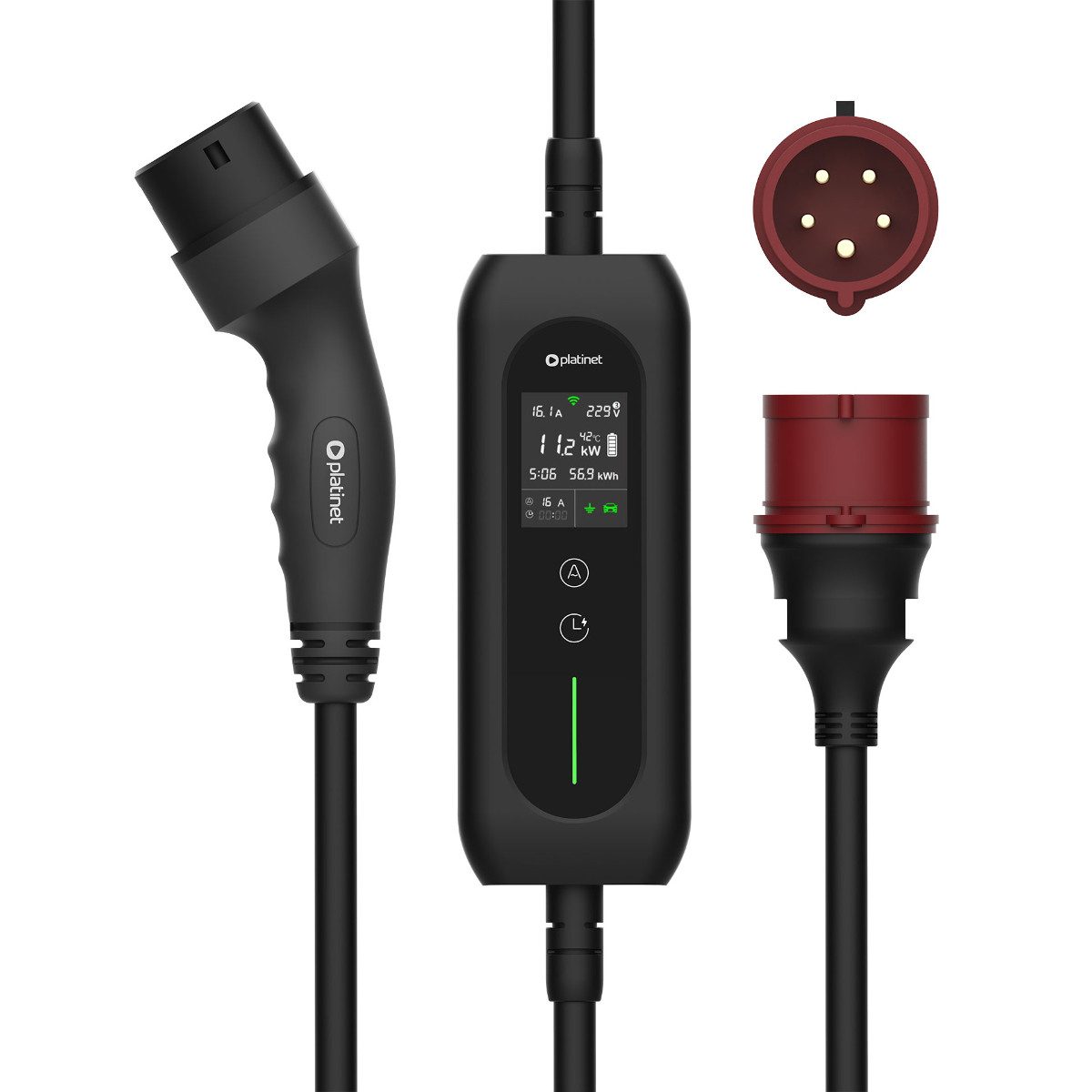 Platinet EV_PPCW5M11 Elektroauto-Ladegerät (16000 mA, Einzelgerät, Flexible 8 bis 16A Stromregelung mit App Steuerung)