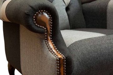 JVmoebel Ohrensessel Chesterfield Ohrensessel Sessel 1 Sitzer Sofa Couch Polster Textil Neu, Made In Europe