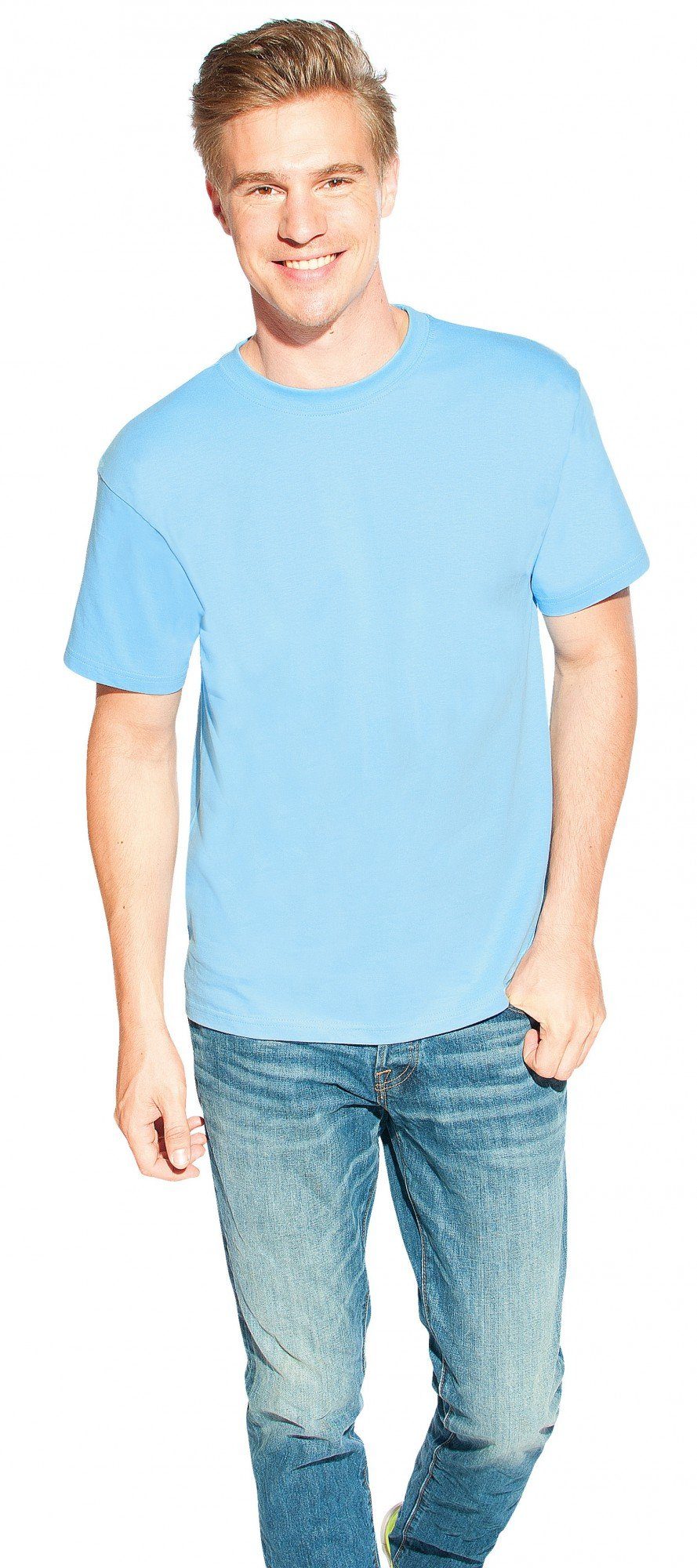 T-Shirt Übergröße Berry Premium T-Shirt in Rundhals Promodoro Cherry