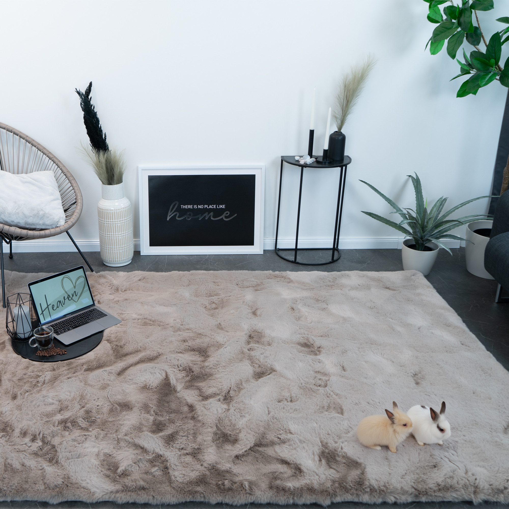 Consilio Concept Fellteppich Teppich Hasenfell Imitat günstig online kaufen