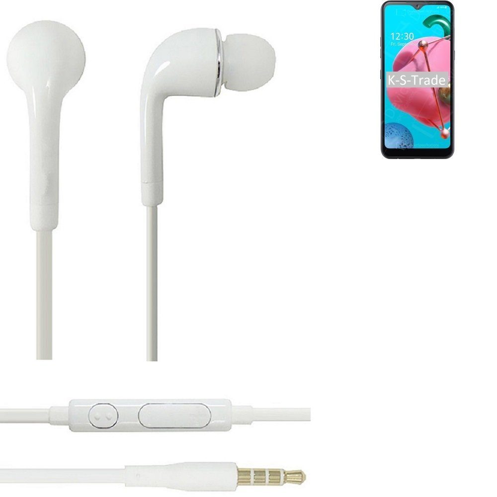 K-S-Trade für LG Electronics Reflect In-Ear-Kopfhörer (Kopfhörer Headset mit Mikrofon u Lautstärkeregler weiß 3,5mm)