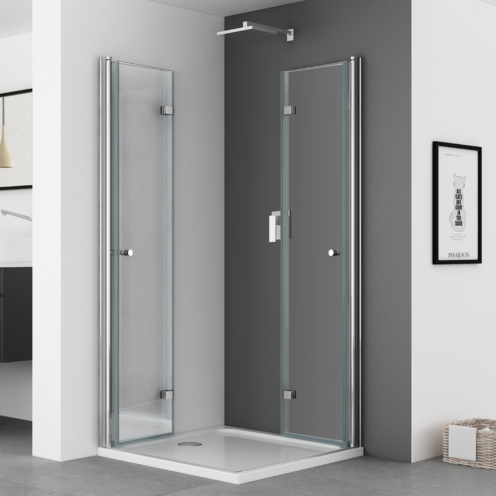 IMPTS Eckdusche Duschkabine Eckeinstieg Drehfalttür eckdusche, günstig online kaufen